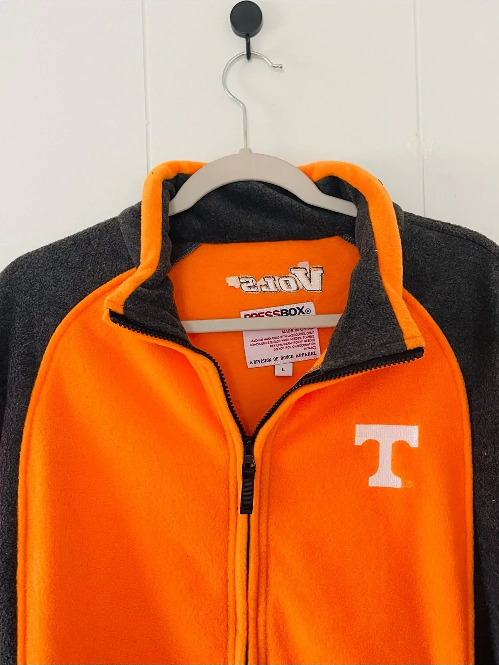 Pressbox Orange and Black Zip Fleece Jacket